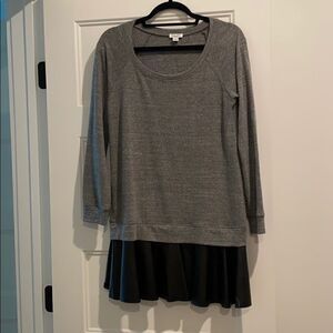 Splendid gray and faux leather black dress
